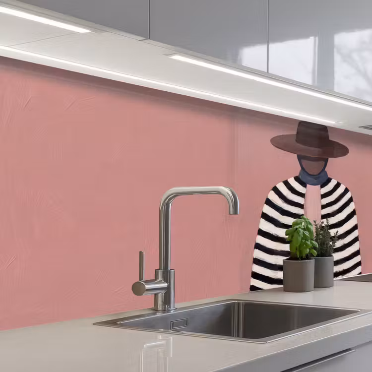 Keuken achterwand - Grafisch - Vrouw - Roze — 2