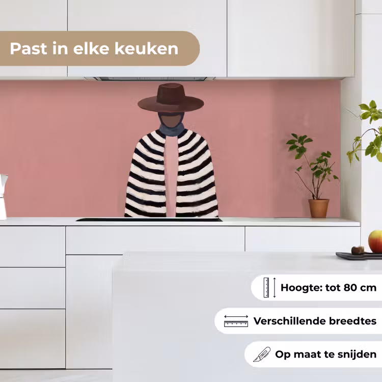 Keuken achterwand - Grafisch - Vrouw - Roze — 7