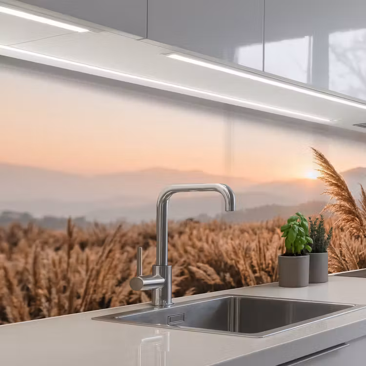 Keuken achterwand - Gras - Veld - Zon - Natuur — 2