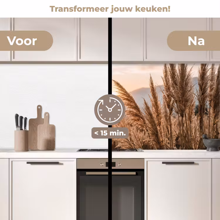 Keuken achterwand - Gras - Veld - Zon - Natuur — 3