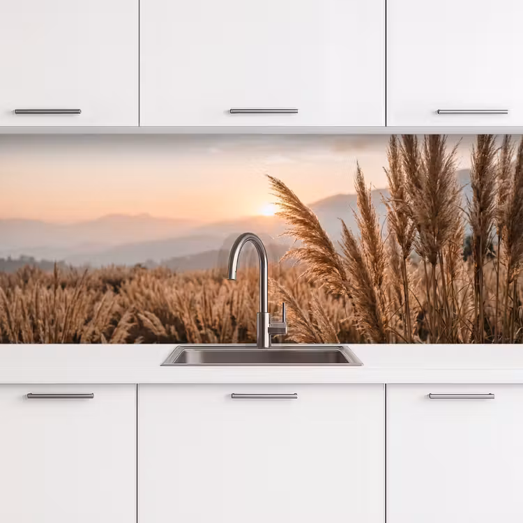 Keuken achterwand - Gras - Veld - Zon - Natuur — 4