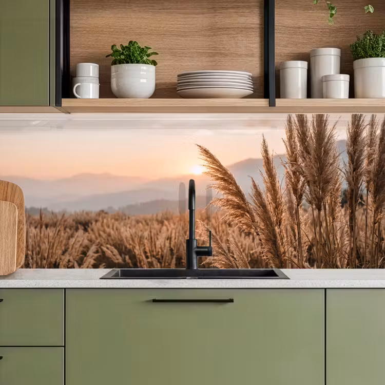 Keuken achterwand - Gras - Veld - Zon - Natuur — 8