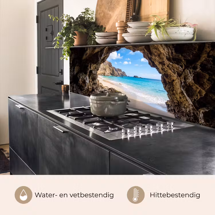 Keuken achterwand - Grot - Strand - Zee - Blauw — 5