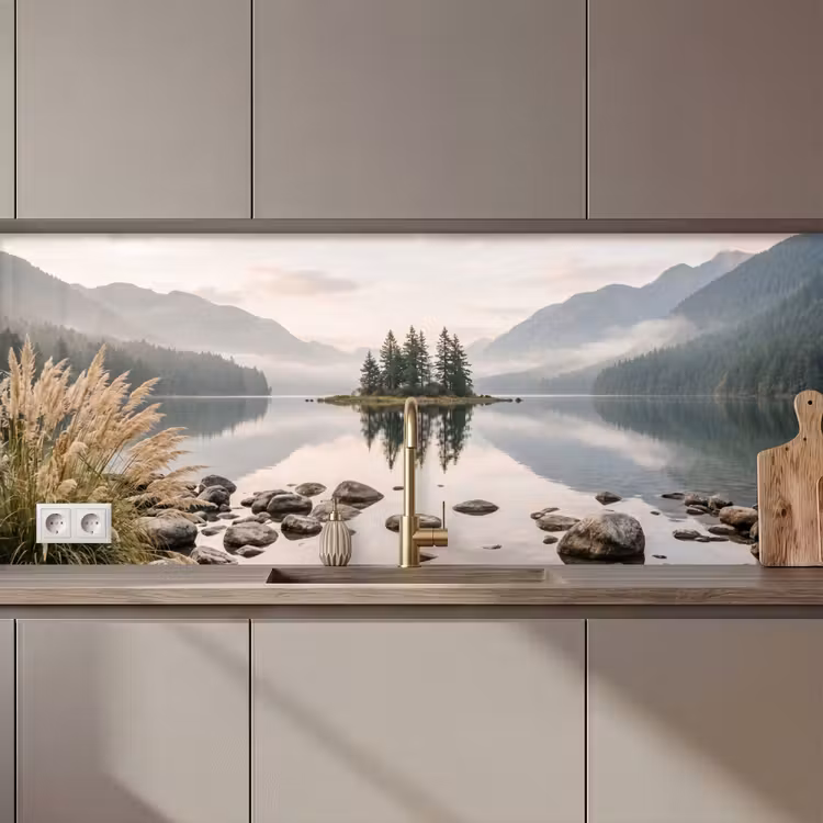 Keuken achterwand - Meer - Bergen - Landschap - Groen — 1