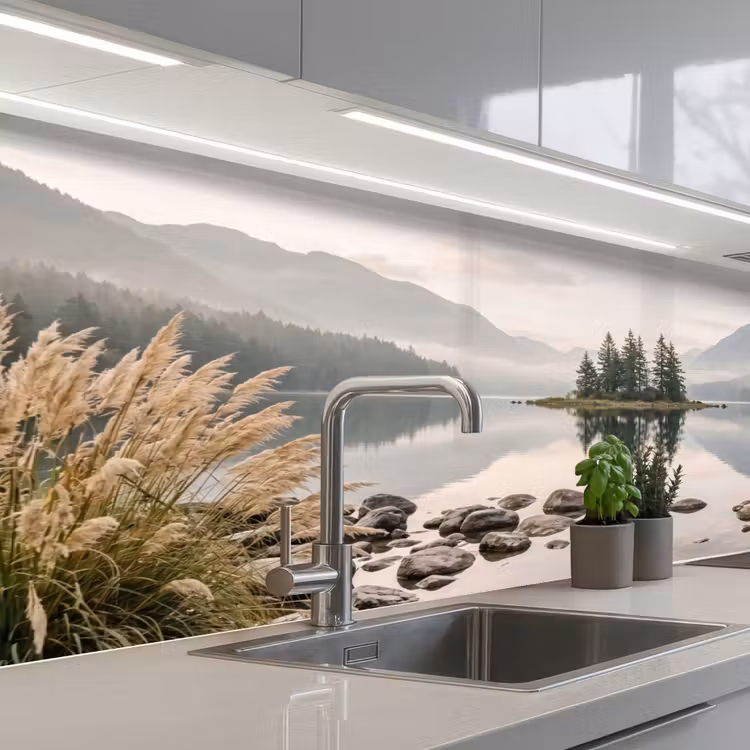 Keuken achterwand - Meer - Bergen - Landschap - Groen — 2