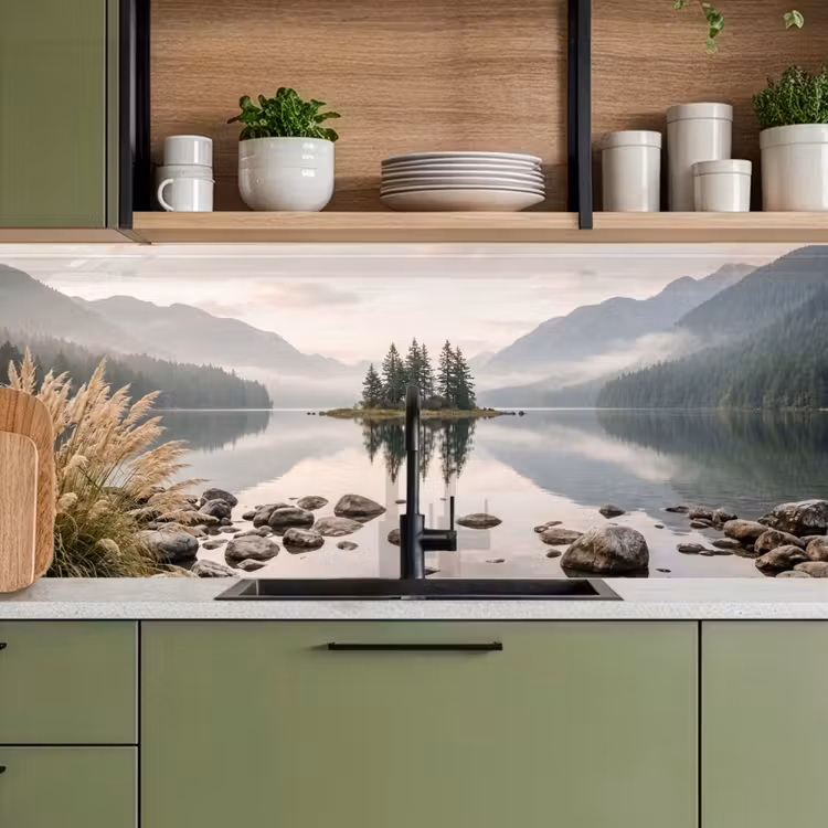 Keuken achterwand - Meer - Bergen - Landschap - Groen — 8