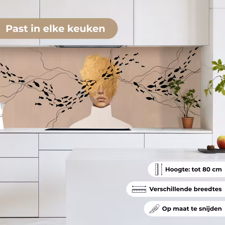 Keuken achterwand - Modern - Vrouw - Goud — 7