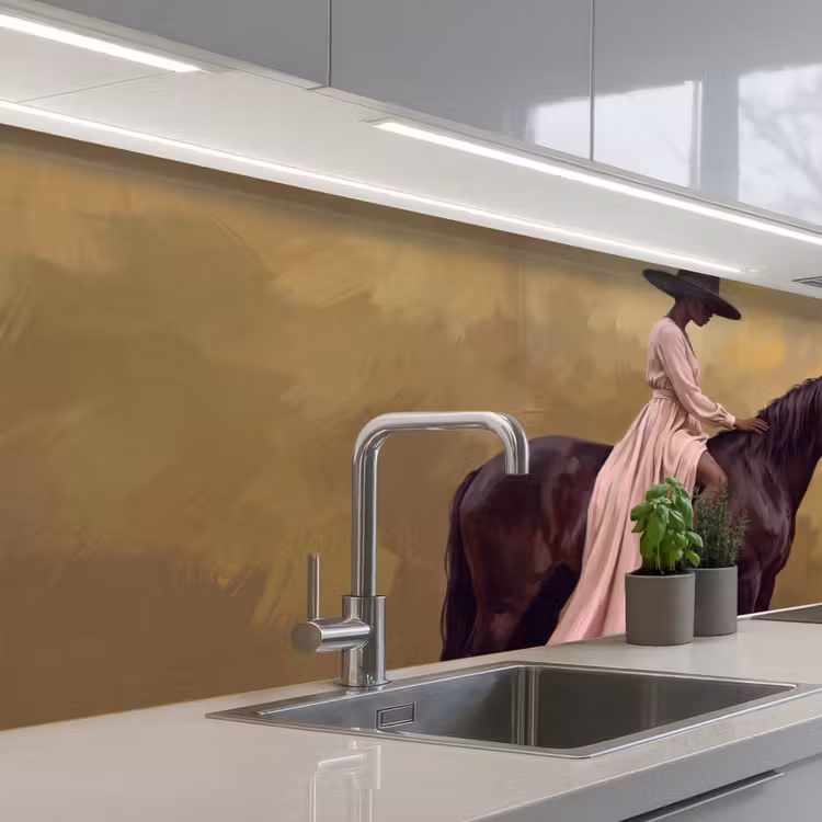 Keuken achterwand - Paard - Klassiek - Oker — 2