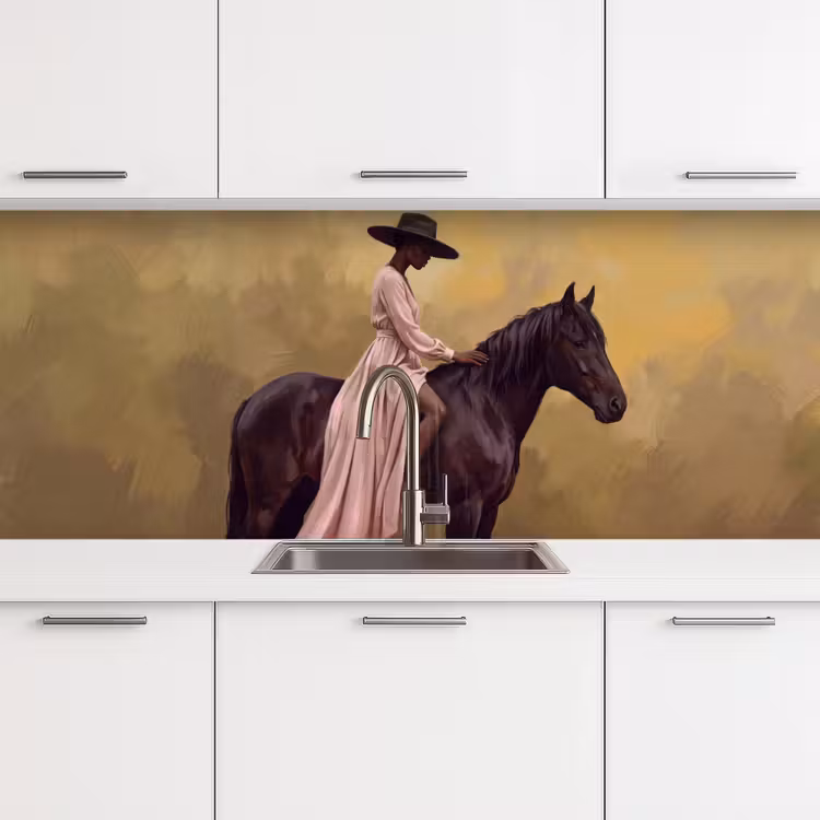 Keuken achterwand - Paard - Klassiek - Oker — 4