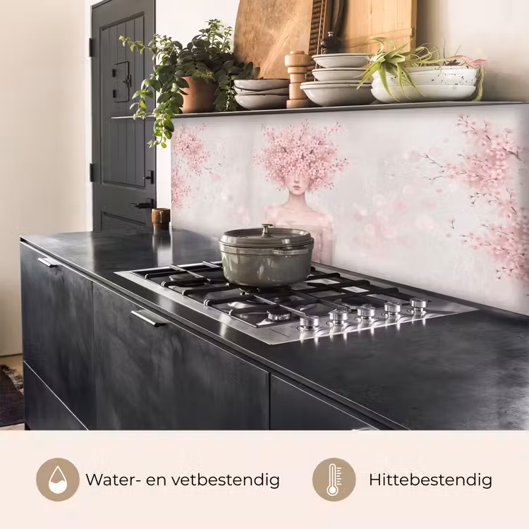 Keuken achterwand - Portret - Kersenbloesem - Roze — 5