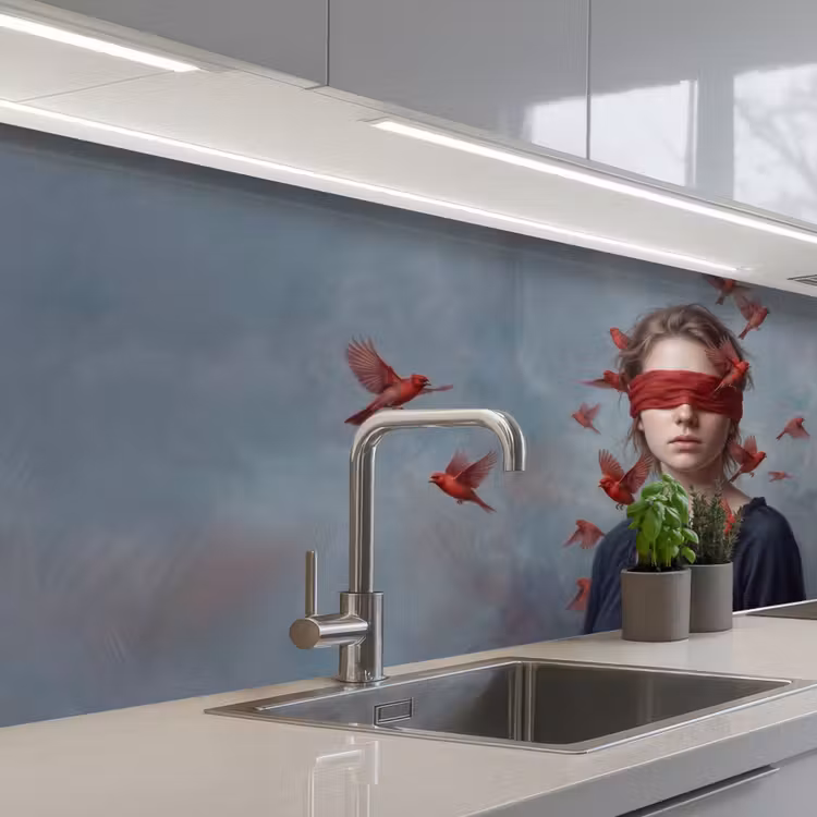 Keuken achterwand - Portret - Krachtig - Rood — 2