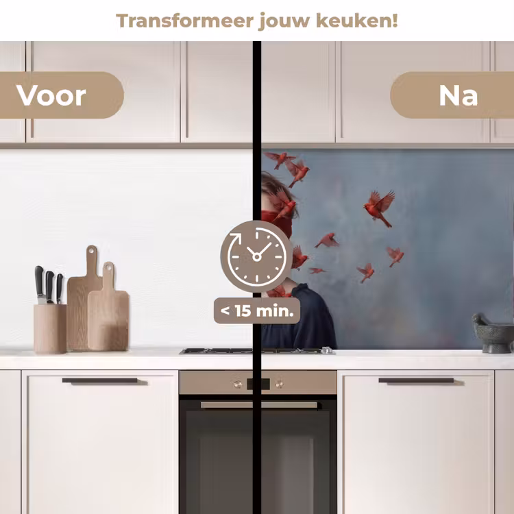 Keuken achterwand - Portret - Krachtig - Rood — 3