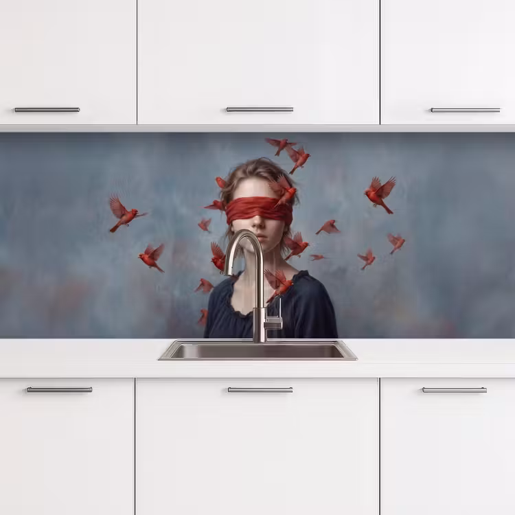 Keuken achterwand - Portret - Krachtig - Rood — 4