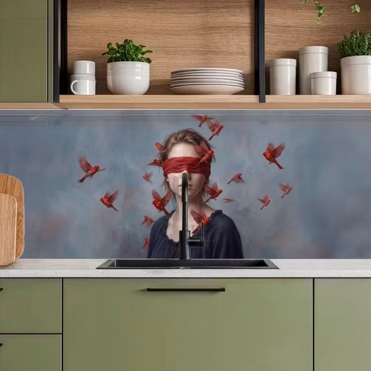 Keuken achterwand - Portret - Krachtig - Rood — 8