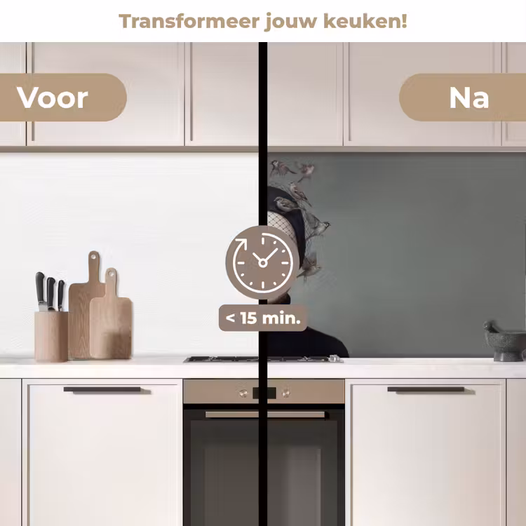 Keuken achterwand - Portret - Vogels - Zwart — 3