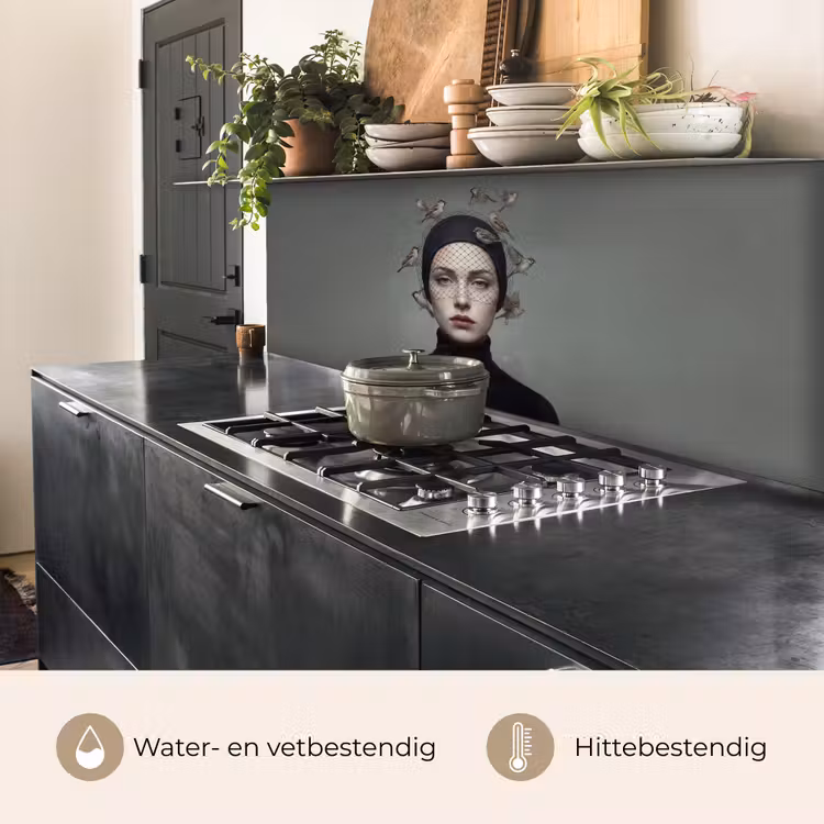 Keuken achterwand - Portret - Vogels - Zwart — 5