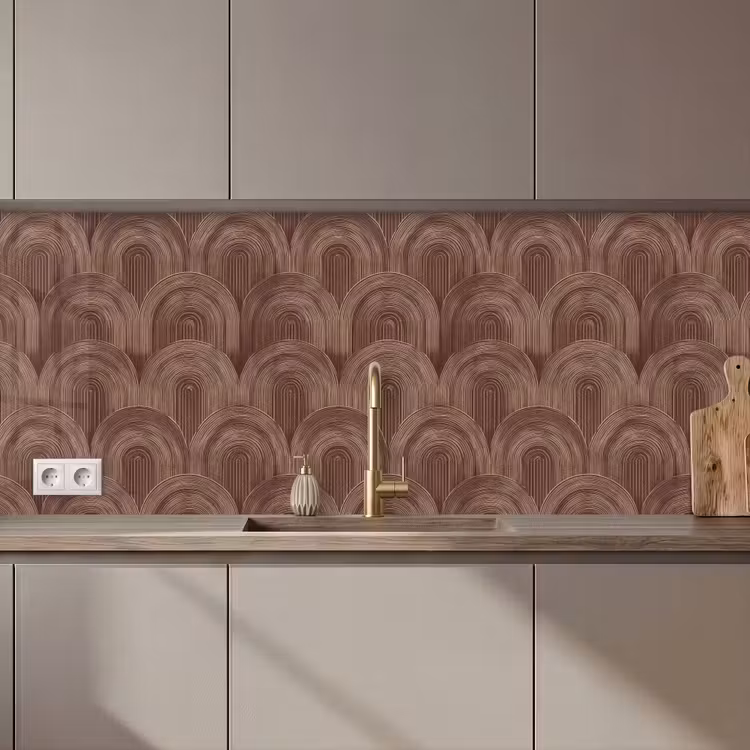 Keuken achterwand - Ritmisch - Effect - Bruin — 1