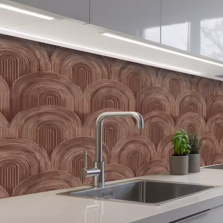 Keuken achterwand - Ritmisch - Effect - Bruin — 2