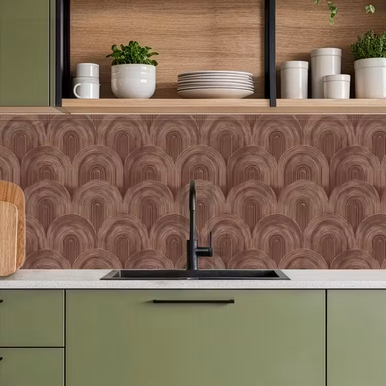 Keuken achterwand - Ritmisch - Effect - Bruin — 8