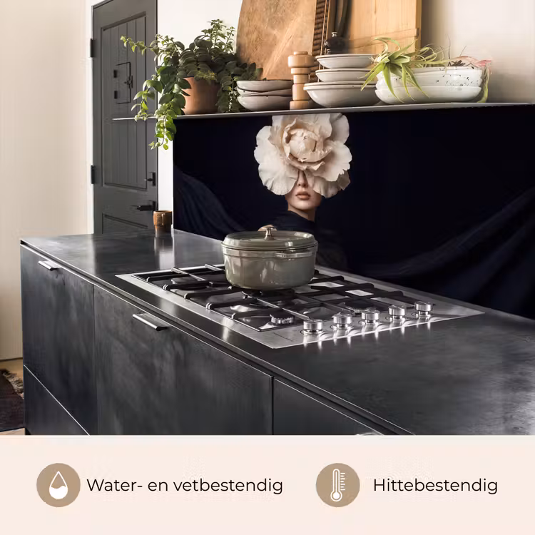 Keuken achterwand - Roos - Tijdloos - Zwart — 5
