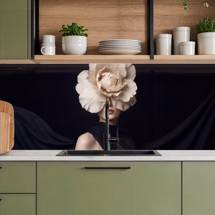 Keuken achterwand - Roos - Tijdloos - Zwart — 8