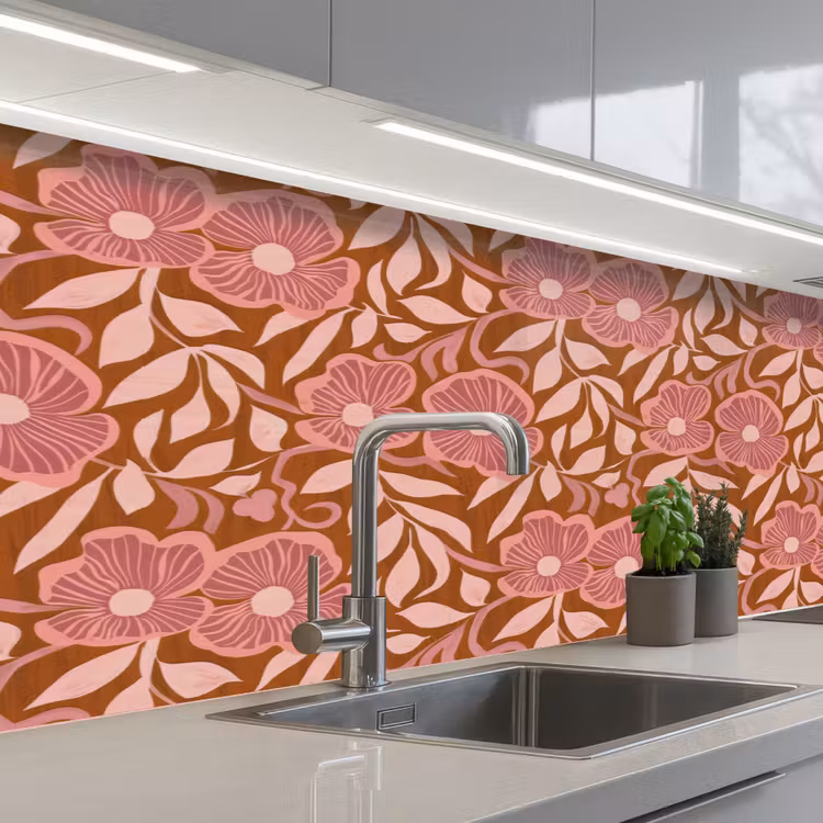 Keuken achterwand - Sfeer - Bloemen - Roze — 2