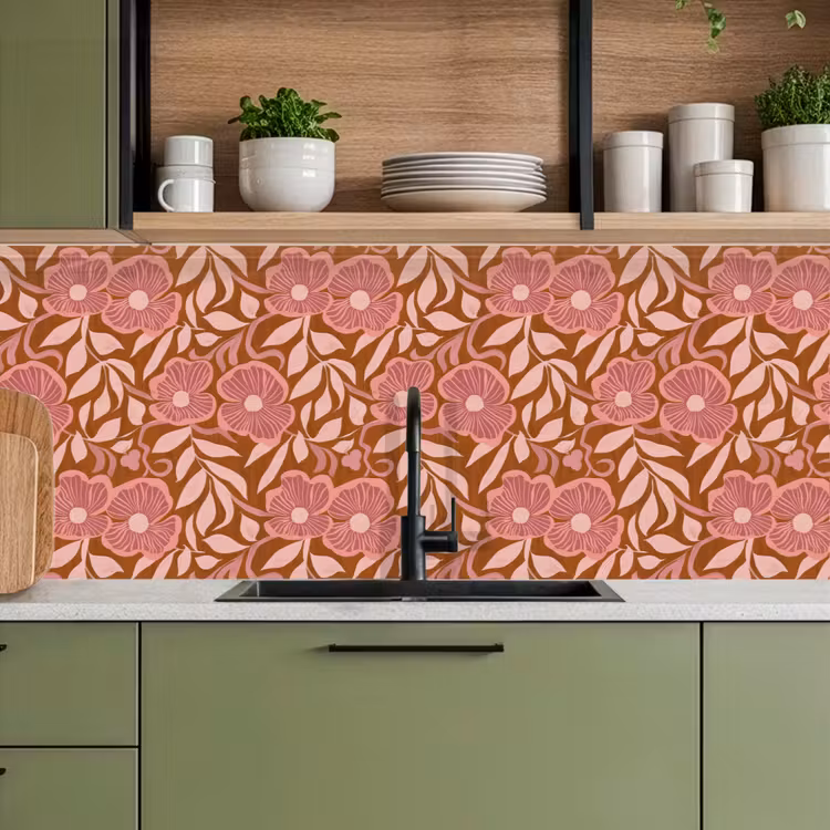 Keuken achterwand - Sfeer - Bloemen - Roze — 8