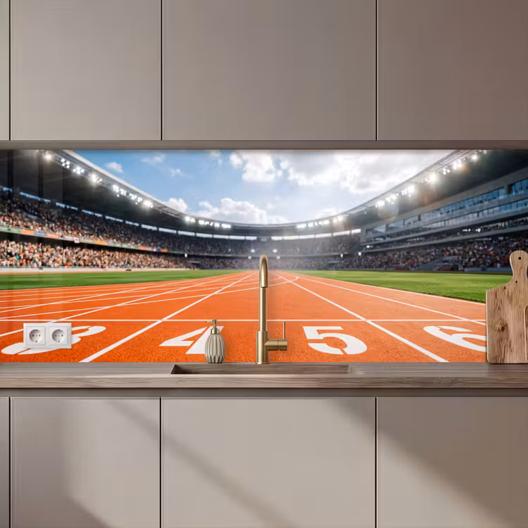 Keuken achterwand - Sintelbaan - Stadion - Sport -Oranje — 1
