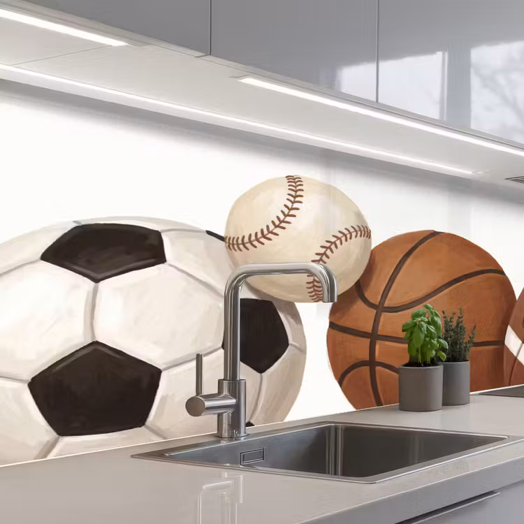 Keuken achterwand - Sport - Ballen - Illustratie — 2