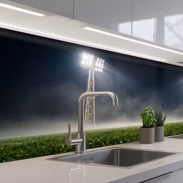Keuken achterwand - Stadion - Lichtmast - Sport - Nacht — 2