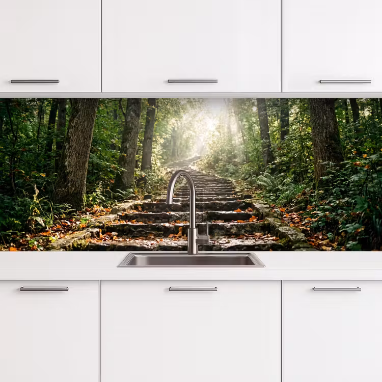 Keuken achterwand - Stenen - Trap - Bos - Natuur — 4