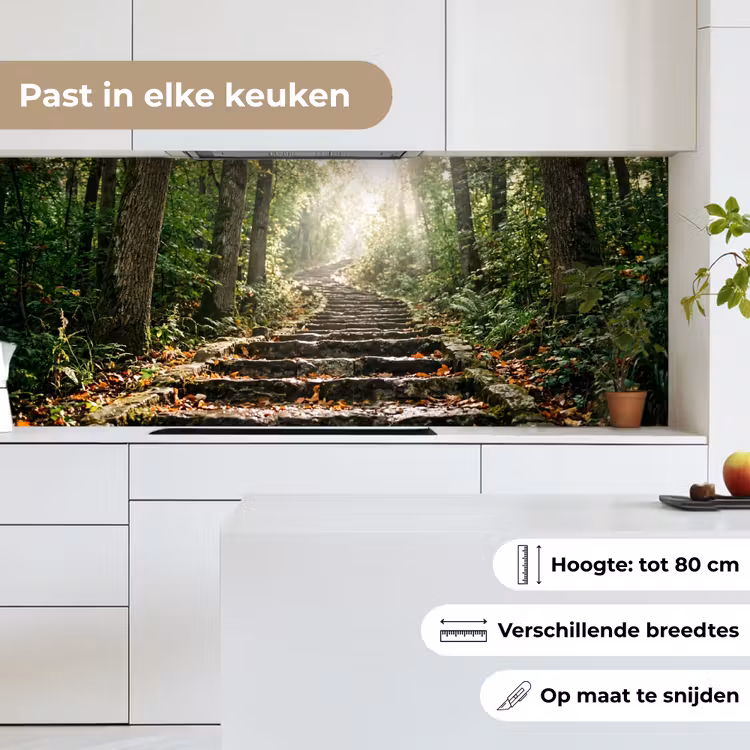 Keuken achterwand - Stenen - Trap - Bos - Natuur — 7