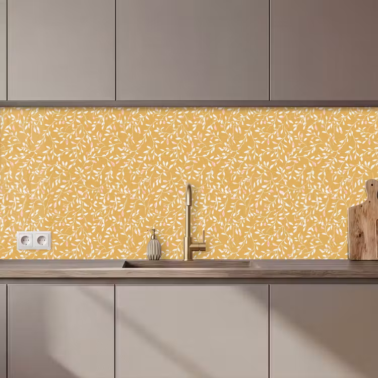 Keuken achterwand - Takjes - Patroon - Oker — 1