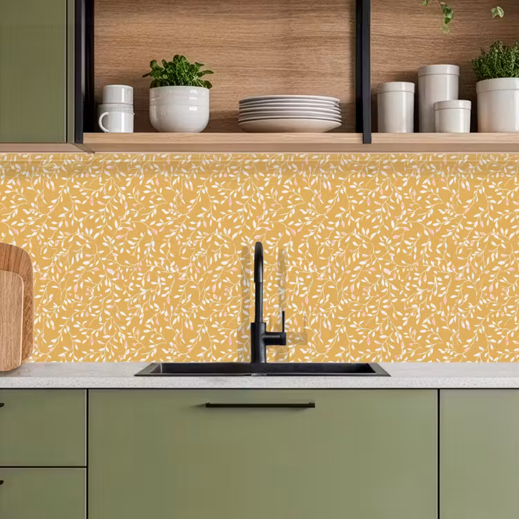 Keuken achterwand - Takjes - Patroon - Oker — 8