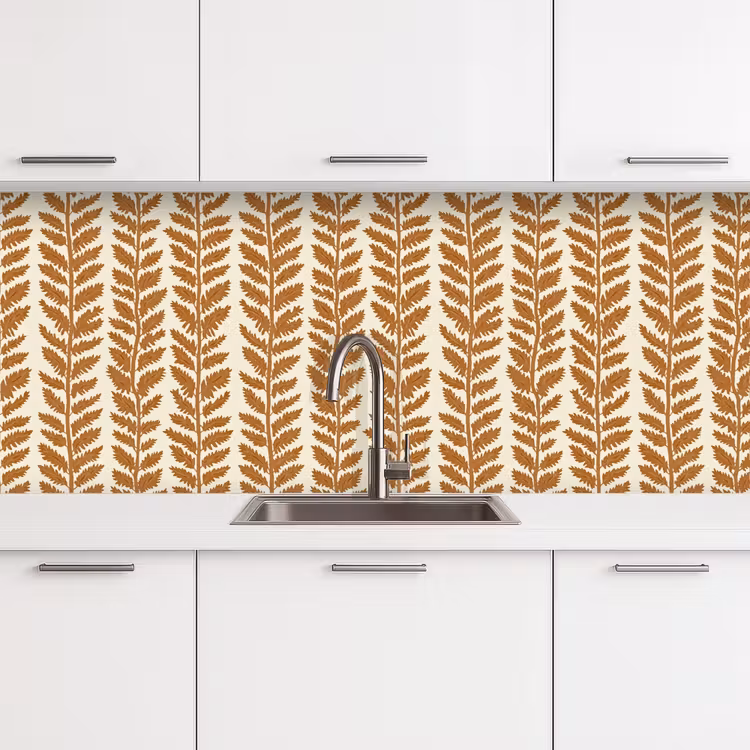 Keuken achterwand - Textuur - Bladeren - Oker — 4