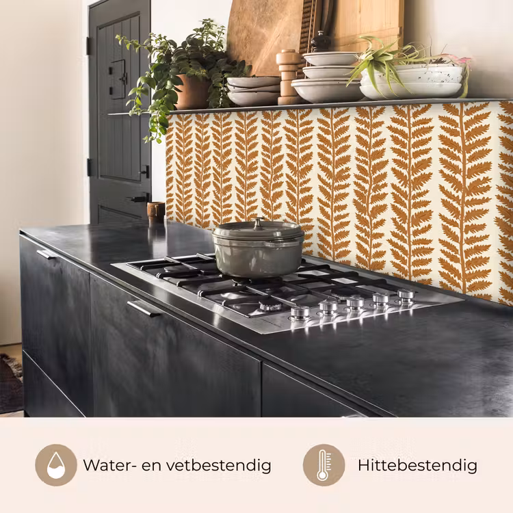 Keuken achterwand - Textuur - Bladeren - Oker — 5