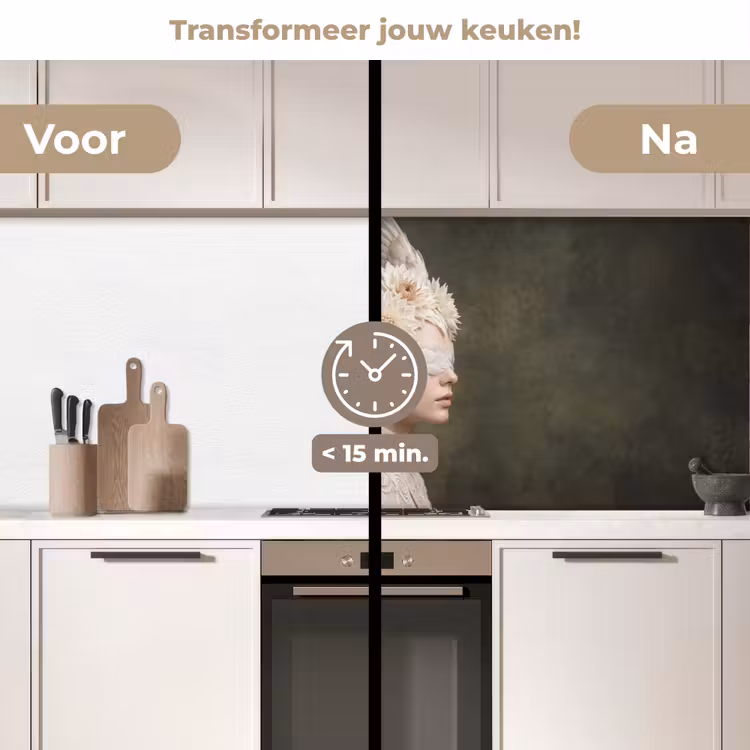 Keuken achterwand - Vleugels - Vrouw - Wit — 3