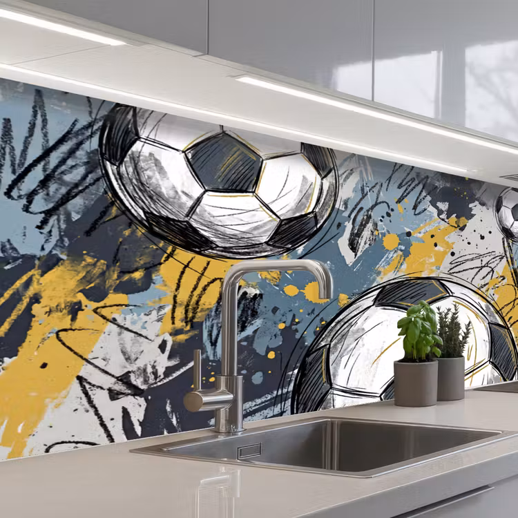 Keuken achterwand - Voetbal - Abstract - Sport - Kleurrijk — 2