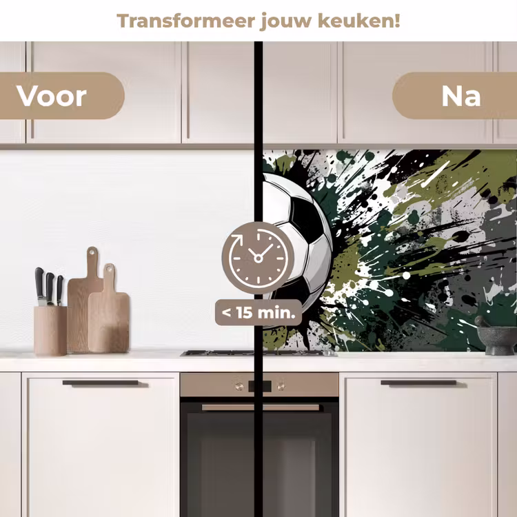 Keuken achterwand - Voetbal - Verf - Spetters - Groen — 3