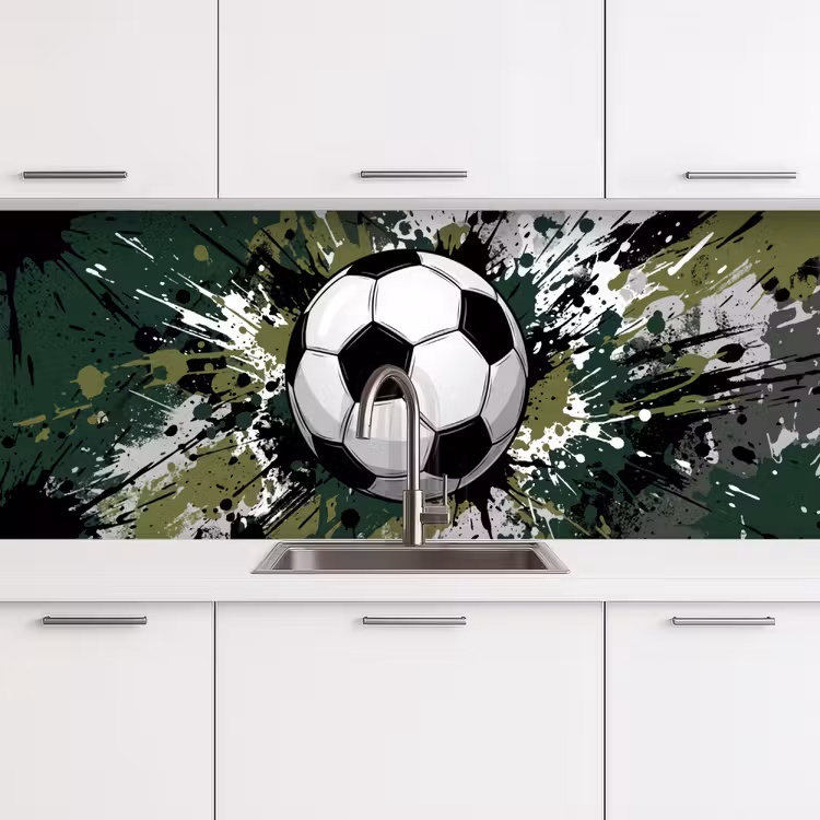 Keuken achterwand - Voetbal - Verf - Spetters - Groen — 4