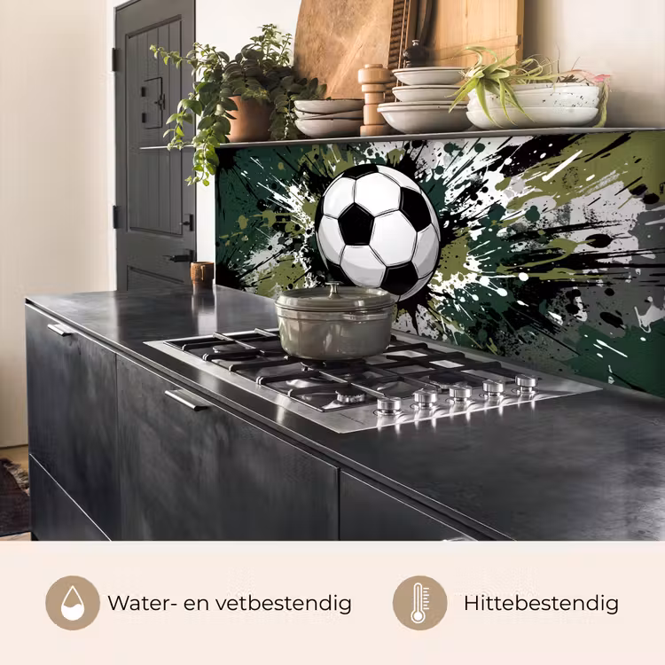 Keuken achterwand - Voetbal - Verf - Spetters - Groen — 5