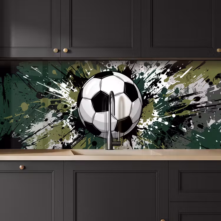 Keuken achterwand - Voetbal - Verf - Spetters - Groen — 6