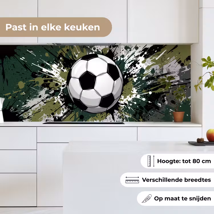 Keuken achterwand - Voetbal - Verf - Spetters - Groen — 7