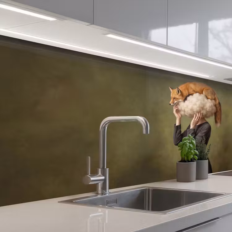 Keuken achterwand - Vos - Surrealistisch - Groen — 2