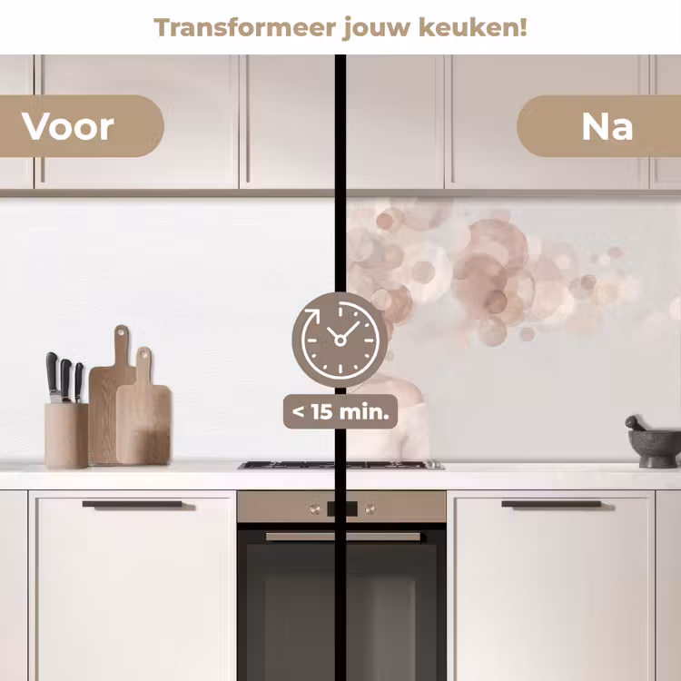 Keuken achterwand - Vrouw - Cirkels - Beige — 3