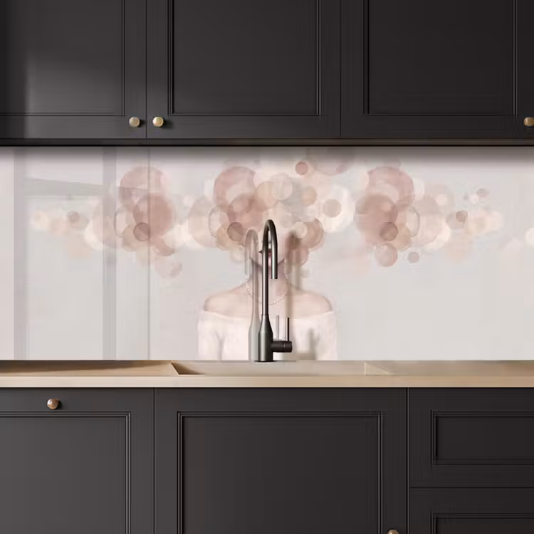 Keuken achterwand - Vrouw - Cirkels - Beige — 6