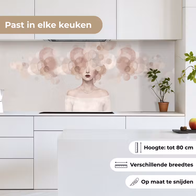 Keuken achterwand - Vrouw - Cirkels - Beige — 7
