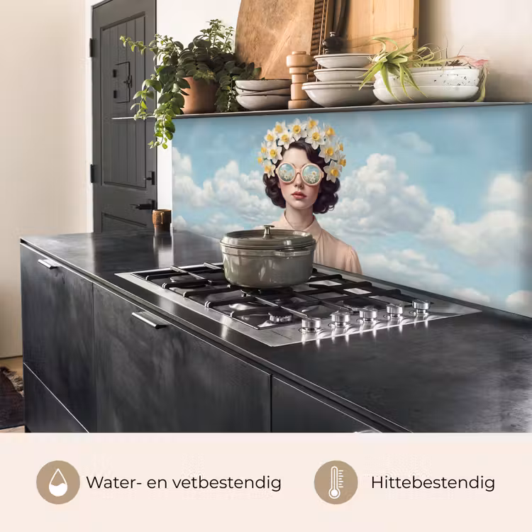 Keuken achterwand - Vrouw - Narcissen - Geel — 5