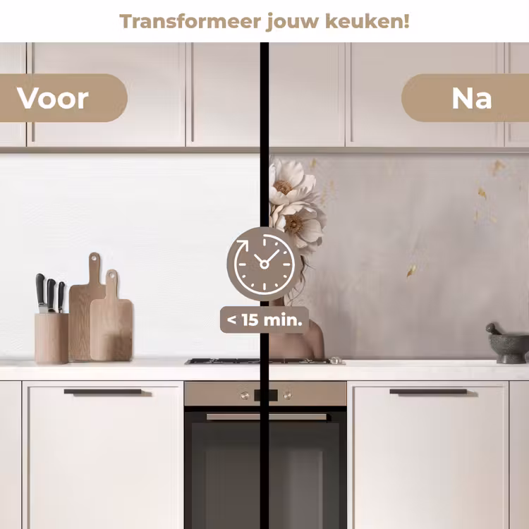 Keuken achterwand - Vrouw - Pioenroos - Wit — 3