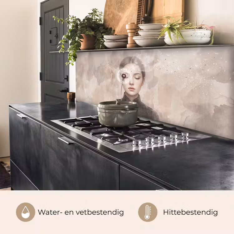 Keuken achterwand - Vrouw - Sereen - Grijs — 5